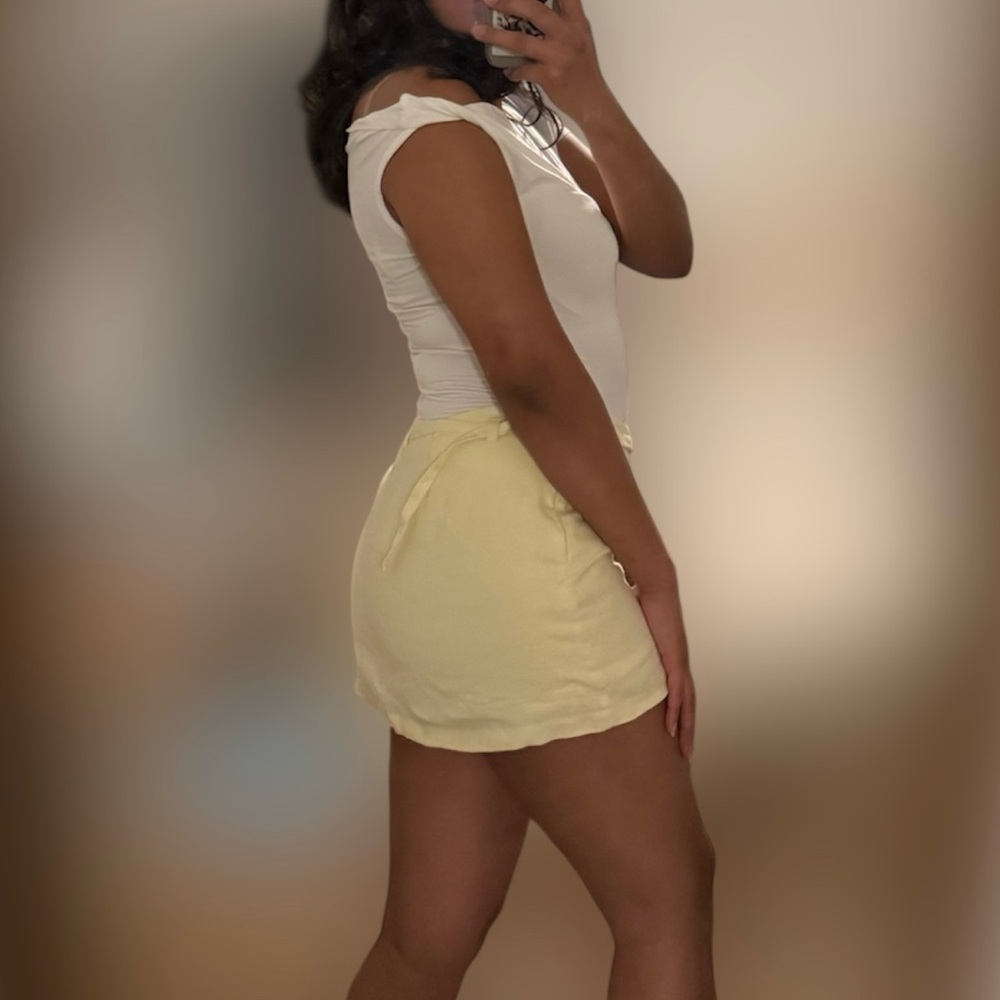 Abercrombie and fitch yellow linen skort - Picture 3 of 16